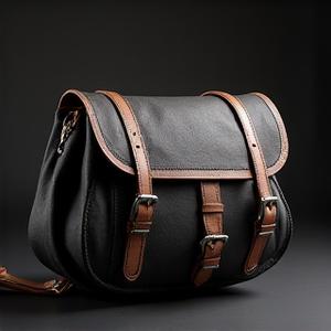 Elegant women's motorcycle saddlebag with chrome buckles