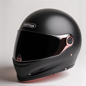 Sleek black women's motorcycle helmet with subtle pink accents
